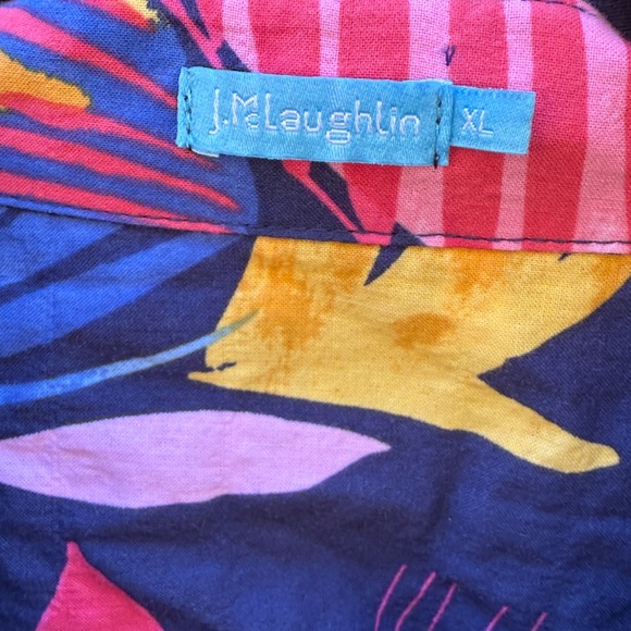 J McLaughlin | Long Sleeve Tropical Floral Print Button Down Shirt size XL - Picture 2 of 4